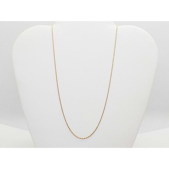 Thin Italian Twist Box Chain Necklace 14k Gold 25